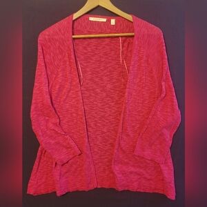 Women's Cyrus Pink Open-Front Carnigan Sweater. Size L